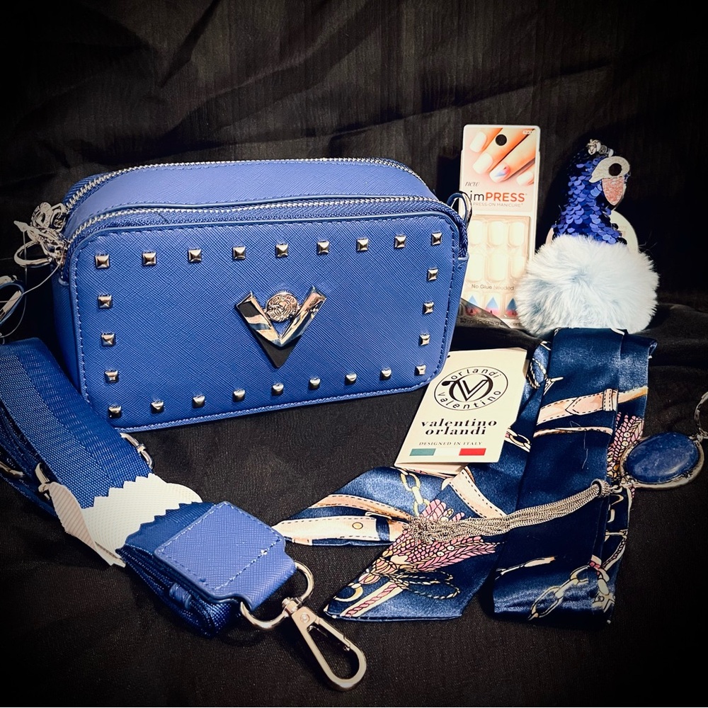 Kathrynj59 - RESERVED - Valentino Orlandi Blue Crossbody and BUNDLE Accessories